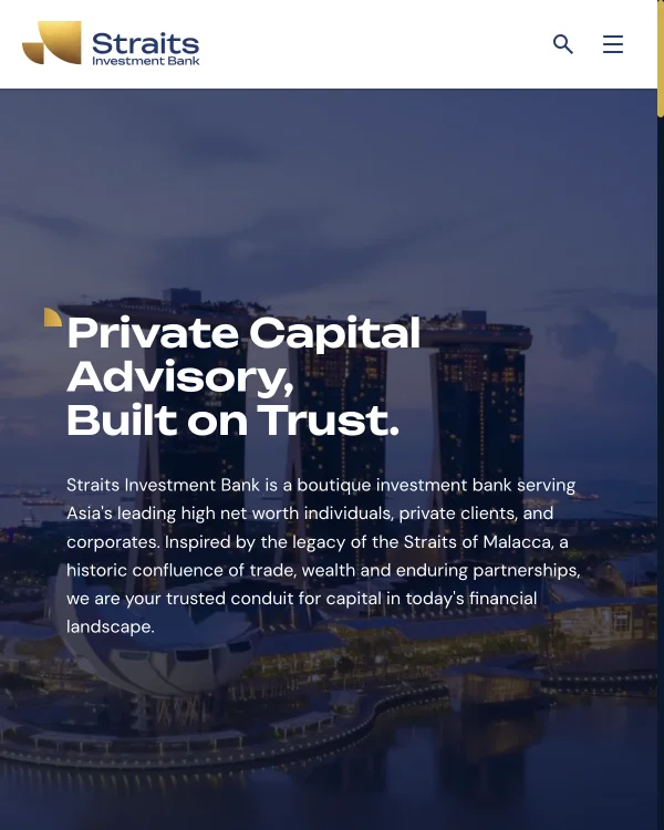Straits Investment Bank website homepage